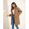 imageOmoone Womens Notched Lapel Wool Coats Mid Long Button Pea Coats Warm Thicken Trench JacketCamel