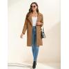 imageOmoone Womens Notched Lapel Wool Coats Mid Long Button Pea Coats Warm Thicken Trench JacketCamel