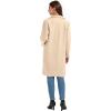 imageOmoone Womens Notched Lapel Wool Coats Mid Long Button Pea Coats Warm Thicken Trench JacketCream White