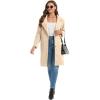 imageOmoone Womens Notched Lapel Wool Coats Mid Long Button Pea Coats Warm Thicken Trench JacketCream White