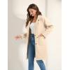 imageOmoone Womens Notched Lapel Wool Coats Mid Long Button Pea Coats Warm Thicken Trench JacketCream White