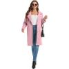 imageOmoone Womens Notched Lapel Wool Coats Mid Long Button Pea Coats Warm Thicken Trench JacketPink