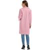 imageOmoone Womens Notched Lapel Wool Coats Mid Long Button Pea Coats Warm Thicken Trench JacketPink