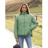 imageOmoone Womens Quilted Puffer Jacket Zip Up Oversized Lightweight Padded Down Coat OuterwearLightgreen