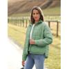 imageOmoone Womens Quilted Puffer Jacket Zip Up Oversized Lightweight Padded Down Coat OuterwearLightgreen
