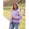 imageOmoone Womens Quilted Puffer Jacket Zip Up Oversized Lightweight Padded Down Coat OuterwearLightpurple