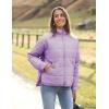 imageOmoone Womens Quilted Puffer Jacket Zip Up Oversized Lightweight Padded Down Coat OuterwearLightpurple