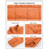imageOmoone Womens Quilted Puffer Jacket Zip Up Oversized Lightweight Padded Down Coat OuterwearOrange