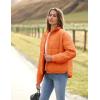 imageOmoone Womens Quilted Puffer Jacket Zip Up Oversized Lightweight Padded Down Coat OuterwearOrange