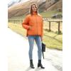 imageOmoone Womens Quilted Puffer Jacket Zip Up Oversized Lightweight Padded Down Coat OuterwearOrange