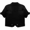 imageOmoone Womens Summer Short Sleeve Slim Crop Denim Trucker Jacket Jean Coat TopsBlack