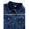 imageOmoone Womens Summer Short Sleeve Slim Crop Denim Trucker Jacket Jean Coat TopsDenim Blue