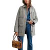 imageOmoone 2024 Winter Elegant Womens Pea Coat Mid Long Wool Coat Wool Blend Trench Coat with PocketsGrey
