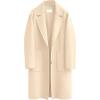 imageOmoone Womens Notched Lapel Wool Coats Mid Long Button Pea Coats Warm Thicken Trench JacketCream White
