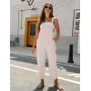 imageOmoone Women Sleeveless Cotton Straps Baggy Jumpsuit Overalls Casual Summer Bib Rompers PocketsApricot