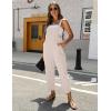 imageOmoone Women Sleeveless Cotton Straps Baggy Jumpsuit Overalls Casual Summer Bib Rompers PocketsApricot