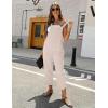 imageOmoone Women Sleeveless Cotton Straps Baggy Jumpsuit Overalls Casual Summer Bib Rompers PocketsApricot