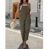 imageOmoone Women Sleeveless Cotton Straps Baggy Jumpsuit Overalls Casual Summer Bib Rompers PocketsGreen