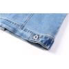 imageOmoone Womens 34 Sleeve Cropped Stretch Slim Denim Trucker Jacket Jean Coats TopsDenim Blue