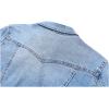 imageOmoone Womens 34 Sleeve Cropped Stretch Slim Denim Trucker Jacket Jean Coats TopsDenim Blue