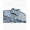 imageOmoone Womens 34 Sleeve Cropped Stretch Slim Denim Trucker Jacket Jean Coats TopsLight Blue