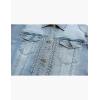 imageOmoone Womens 34 Sleeve Cropped Stretch Slim Denim Trucker Jacket Jean Coats TopsLight Blue