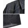 imageOmoone Womens 34 Sleeve Denim Crop Top Tie Knot Shirt CardiganBlack01
