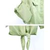 imageOmoone Womens 34 Sleeve Denim Crop Top Tie Knot Shirt CardiganGreen