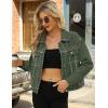 imageOmoone Womens Long Sleeve Rivet Studded Denim Jacket Casual Pearl Short Jean Coat Concert Nashville OutfitsArmy Green