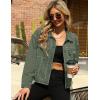 imageOmoone Womens Long Sleeve Rivet Studded Denim Jacket Casual Pearl Short Jean Coat Concert Nashville OutfitsArmy Green