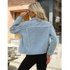 imageOmoone Womens Long Sleeve Rivet Studded Denim Jacket Casual Pearl Short Jean Coat Concert Nashville OutfitsBlue