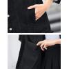 imageOmoone Womens Oversized Mid Long Denim Jacket Jean Biker CoatBlack