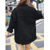 imageOmoone Womens Oversized Mid Long Denim Jacket Jean Biker CoatBlack