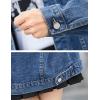 imageOmoone Womens Oversized Mid Long Denim Jacket Jean Biker CoatDark Blue