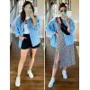 imageOmoone Womens Oversized Mid Long Denim Jacket Jean Biker CoatDenim Blue