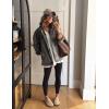 imageOmoone Womens Oversized Mid Long Denim Jacket Jean Biker CoatGrey