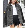 imageOmoone Womens Oversized Mid Long Denim Jacket Jean Biker CoatGrey