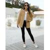 imageOmoone Womens Oversized Mid Long Denim Jacket Jean Biker CoatKhaki