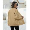 imageOmoone Womens Oversized Mid Long Denim Jacket Jean Biker CoatKhaki