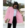 imageOmoone Womens Oversized Mid Long Denim Jacket Jean Biker CoatPink