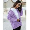 imageOmoone Womens Oversized Mid Long Denim Jacket Jean Biker CoatPurple