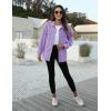 imageOmoone Womens Oversized Mid Long Denim Jacket Jean Biker CoatPurple