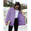 imageOmoone Womens Oversized Mid Long Denim Jacket Jean Biker CoatPurple