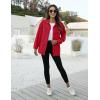 imageOmoone Womens Oversized Mid Long Denim Jacket Jean Biker CoatRed