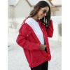 imageOmoone Womens Oversized Mid Long Denim Jacket Jean Biker CoatRed