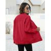 imageOmoone Womens Oversized Mid Long Denim Jacket Jean Biker CoatRed