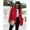 imageOmoone Womens Oversized Mid Long Denim Jacket Jean Biker CoatRed