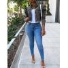 imageOmoone Womens Ripped Puff Sleeve Denim Crop Top LongSleeve Cropped Jean JacketGrey