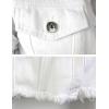 imageOmoone Womens Ripped Puff Sleeve Denim Crop Top LongSleeve Cropped Jean JacketWhite