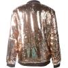 imageOmoone Mens Zip Up Mermaid Sequin Lightweight Shiny Clubwear Bomber JacketPink Gold